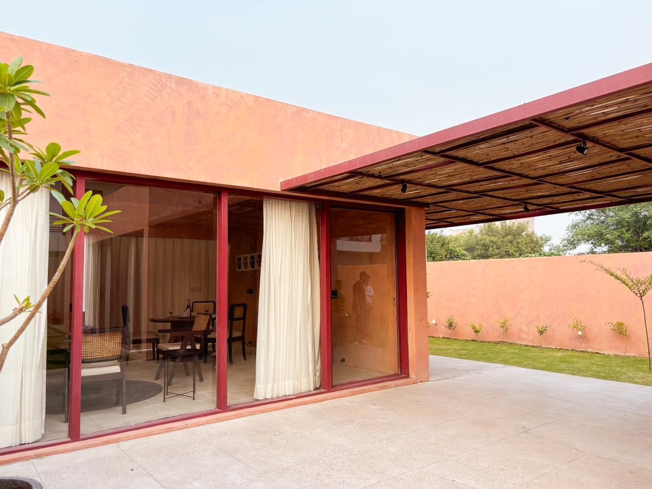 Apricot Garden Courtyard — glass doors opening onto the patio